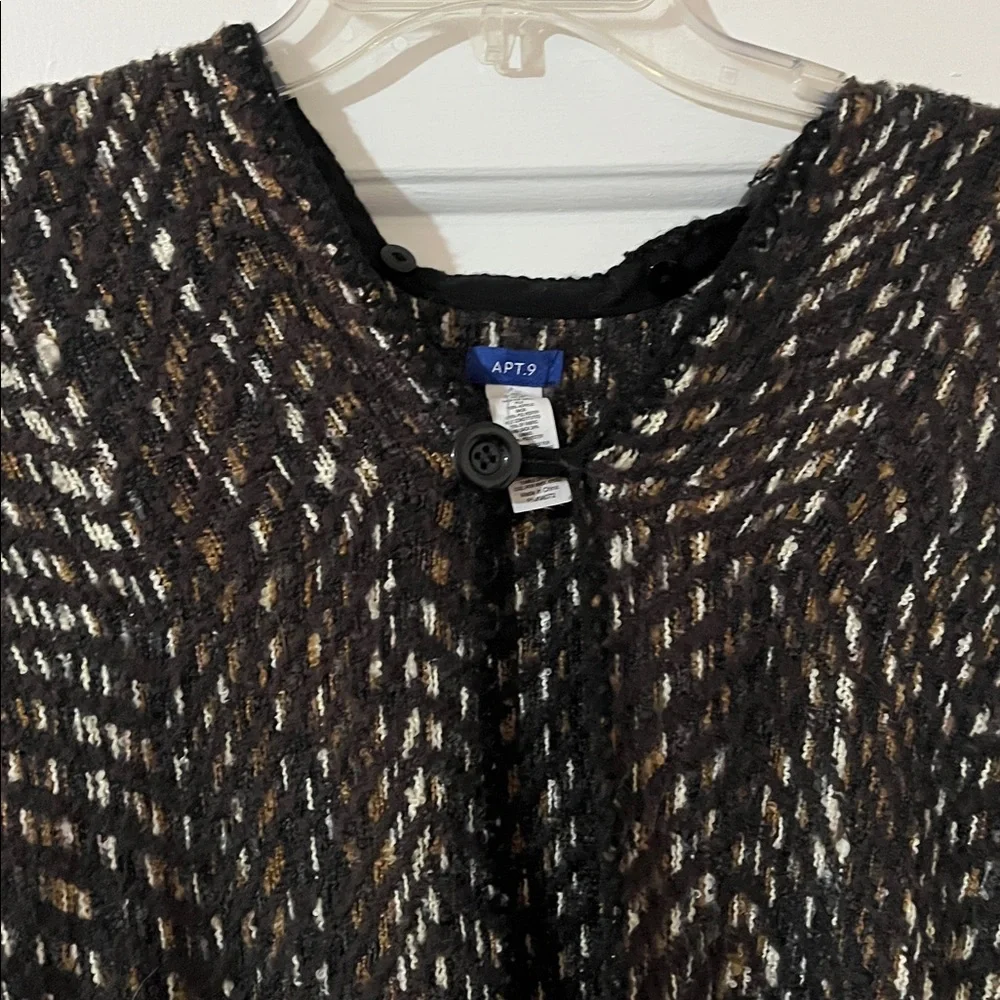 Apt. 9. Black & Brown Patterned Poncho/Cape - Picture 6 of 13